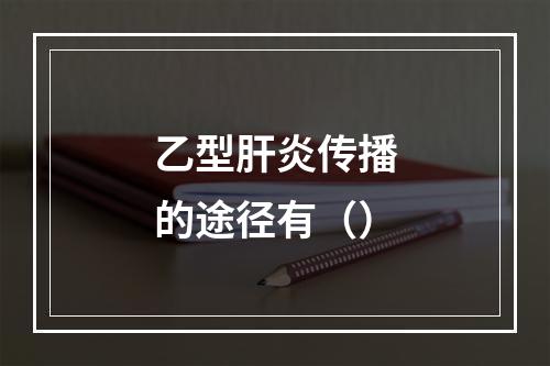 乙型肝炎传播的途径有（）