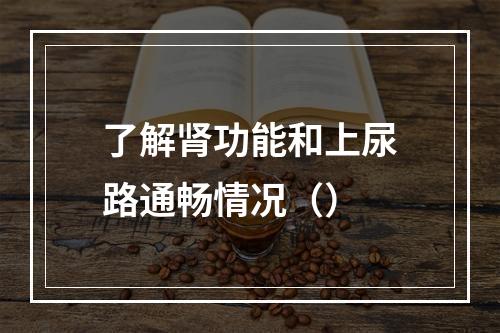 了解肾功能和上尿路通畅情况（）