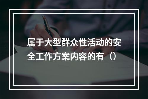 属于大型群众性活动的安全工作方案内容的有（）