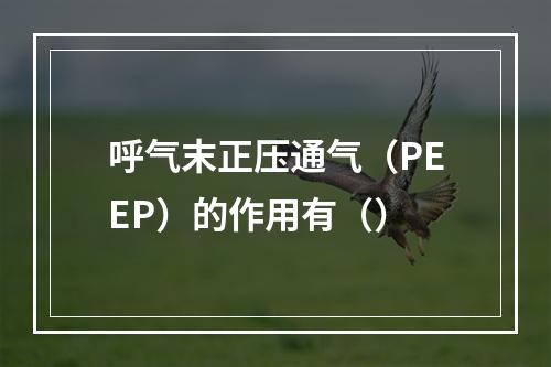 呼气末正压通气（PEEP）的作用有（）