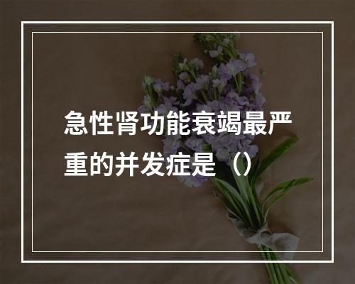 急性肾功能衰竭最严重的并发症是（）