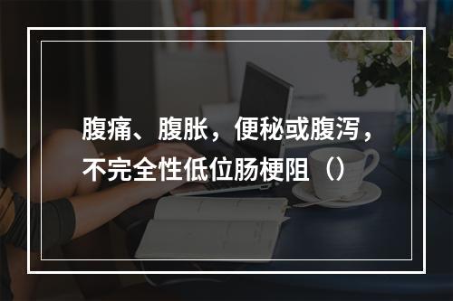 腹痛、腹胀，便秘或腹泻，不完全性低位肠梗阻（）