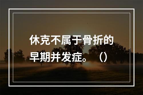 休克不属于骨折的早期并发症。（）