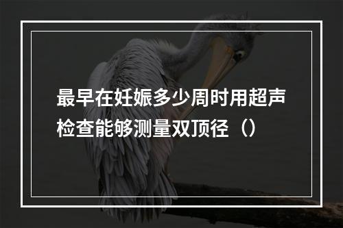 最早在妊娠多少周时用超声检查能够测量双顶径（）