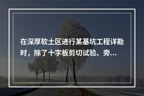 在深厚软土区进行某基坑工程详勘时，除了十字板剪切试验、旁压