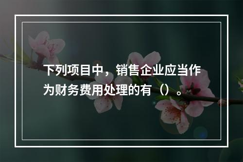 下列项目中，销售企业应当作为财务费用处理的有（）。