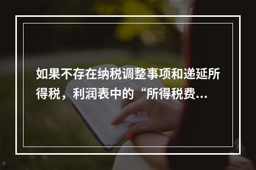 如果不存在纳税调整事项和递延所得税，利润表中的“所得税费用”