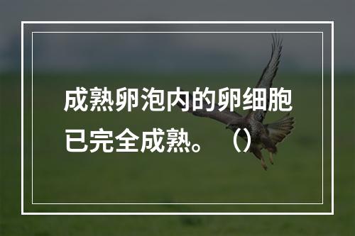 成熟卵泡内的卵细胞已完全成熟。（）