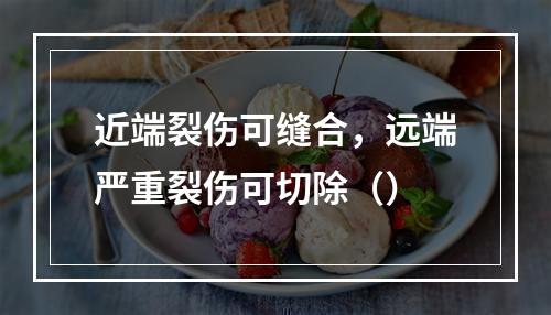 近端裂伤可缝合，远端严重裂伤可切除（）