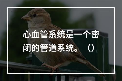 心血管系统是一个密闭的管道系统。（）