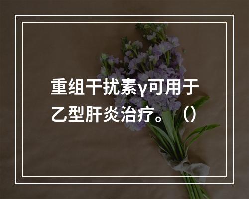 重组干扰素γ可用于乙型肝炎治疗。（）