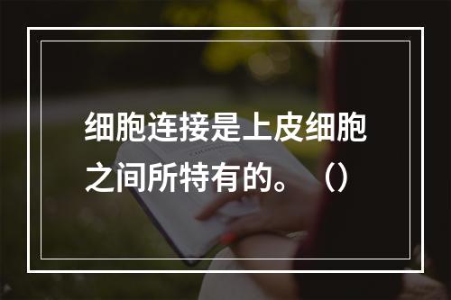 细胞连接是上皮细胞之间所特有的。（）