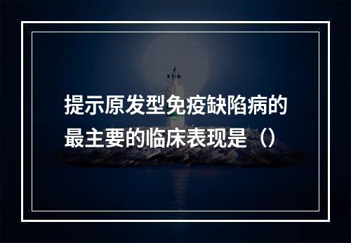 提示原发型免疫缺陷病的最主要的临床表现是（）