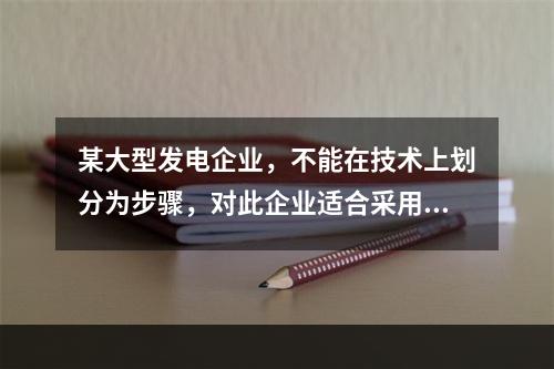 某大型发电企业，不能在技术上划分为步骤，对此企业适合采用的成