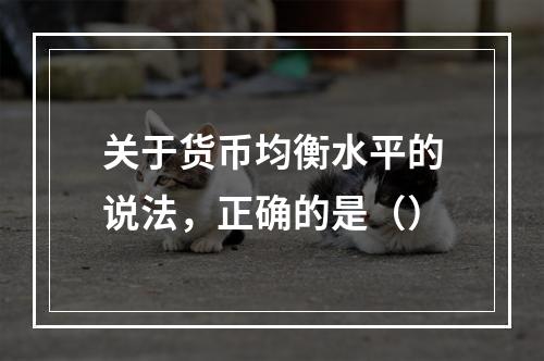 关于货币均衡水平的说法，正确的是（）