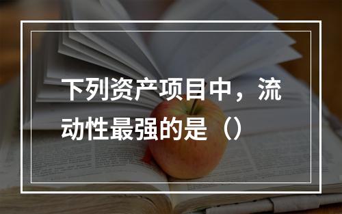 下列资产项目中，流动性最强的是（）