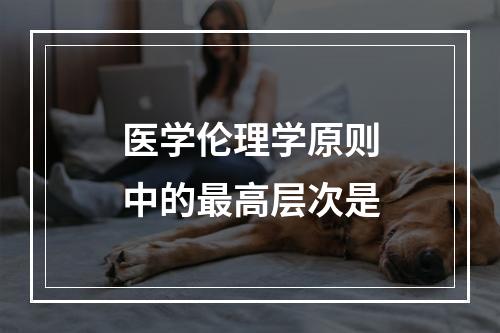 医学伦理学原则中的最高层次是