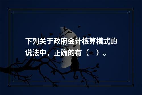 下列关于政府会计核算模式的说法中，正确的有（　）。