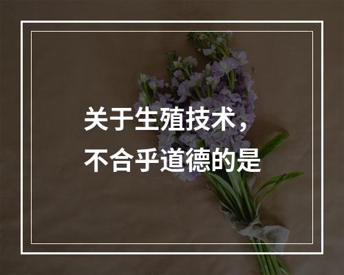 关于生殖技术，不合乎道德的是