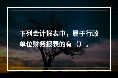 下列会计报表中，属于行政单位财务报表的有（）。