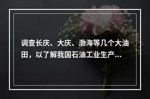 调查长庆、大庆、渤海等几个大油田，以了解我国石油工业生产的基