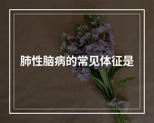 肺性脑病的常见体征是