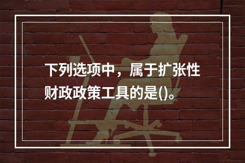 下列选项中，属于扩张性财政政策工具的是()。