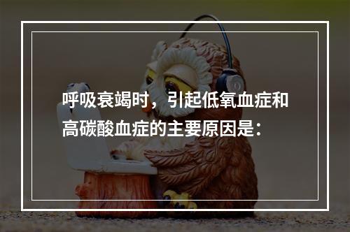 呼吸衰竭时，引起低氧血症和高碳酸血症的主要原因是：