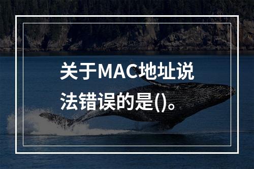 关于MAC地址说法错误的是()。