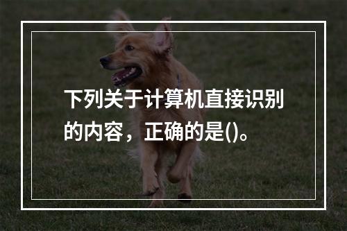 下列关于计算机直接识别的内容，正确的是()。