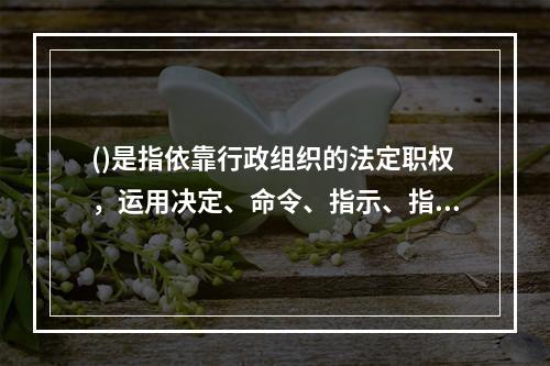 ()是指依靠行政组织的法定职权，运用决定、命令、指示、指导等