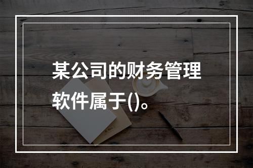 某公司的财务管理软件属于()。