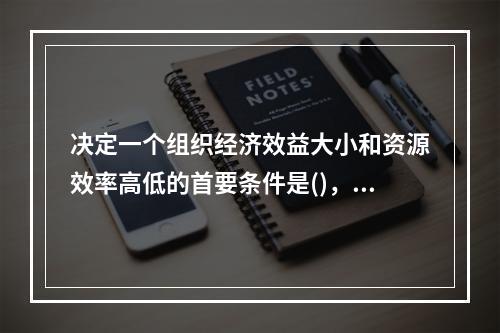 决定一个组织经济效益大小和资源效率高低的首要条件是()，其手