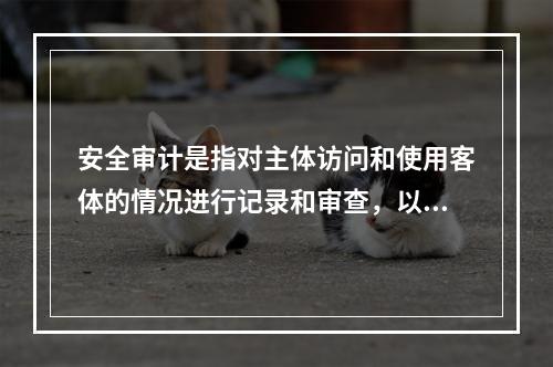 安全审计是指对主体访问和使用客体的情况进行记录和审查，以保证