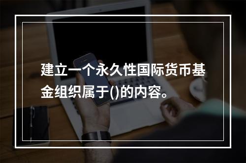 建立一个永久性国际货币基金组织属于()的内容。