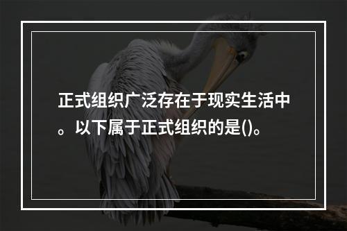 正式组织广泛存在于现实生活中。以下属于正式组织的是()。