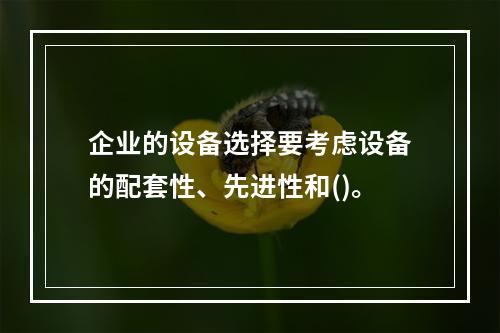 企业的设备选择要考虑设备的配套性、先进性和()。