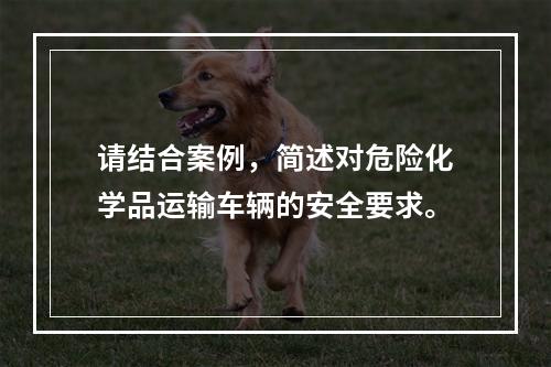 请结合案例，简述对危险化学品运输车辆的安全要求。