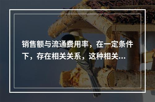 销售额与流通费用率，在一定条件下，存在相关关系，这种相关关系