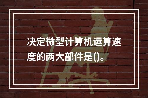 决定微型计算机运算速度的两大部件是()。