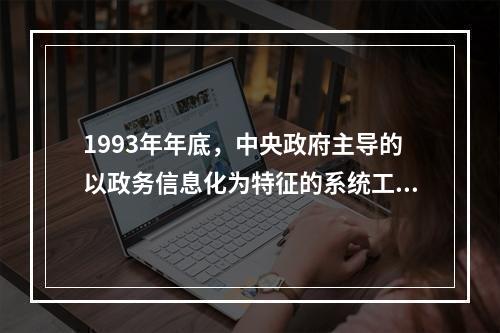 1993年年底，中央政府主导的以政务信息化为特征的系统工程(