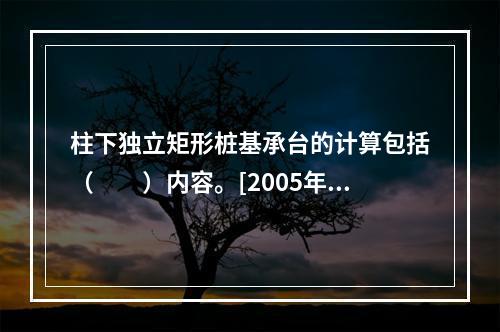 柱下独立矩形桩基承台的计算包括（　　）内容。[2005年真