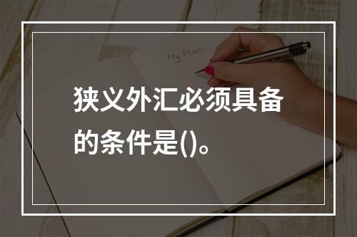 狭义外汇必须具备的条件是()。