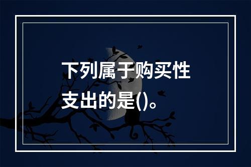 下列属于购买性支出的是()。