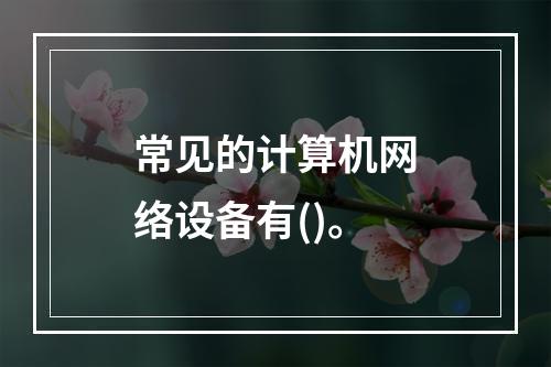 常见的计算机网络设备有()。