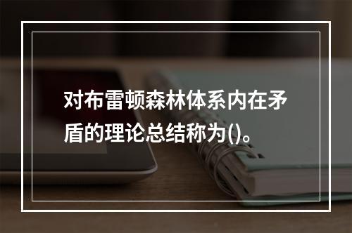 对布雷顿森林体系内在矛盾的理论总结称为()。