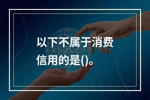 以下不属于消费信用的是()。