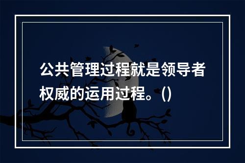 公共管理过程就是领导者权威的运用过程。()