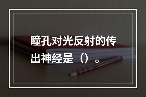 瞳孔对光反射的传出神经是（）。