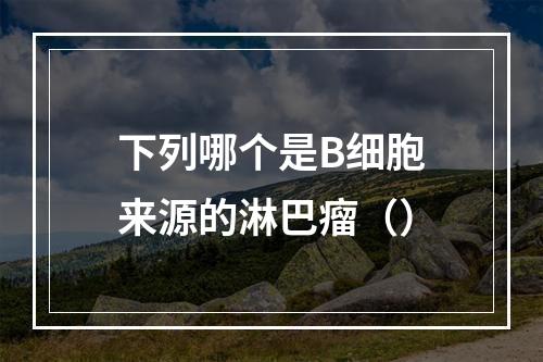 下列哪个是B细胞来源的淋巴瘤（）